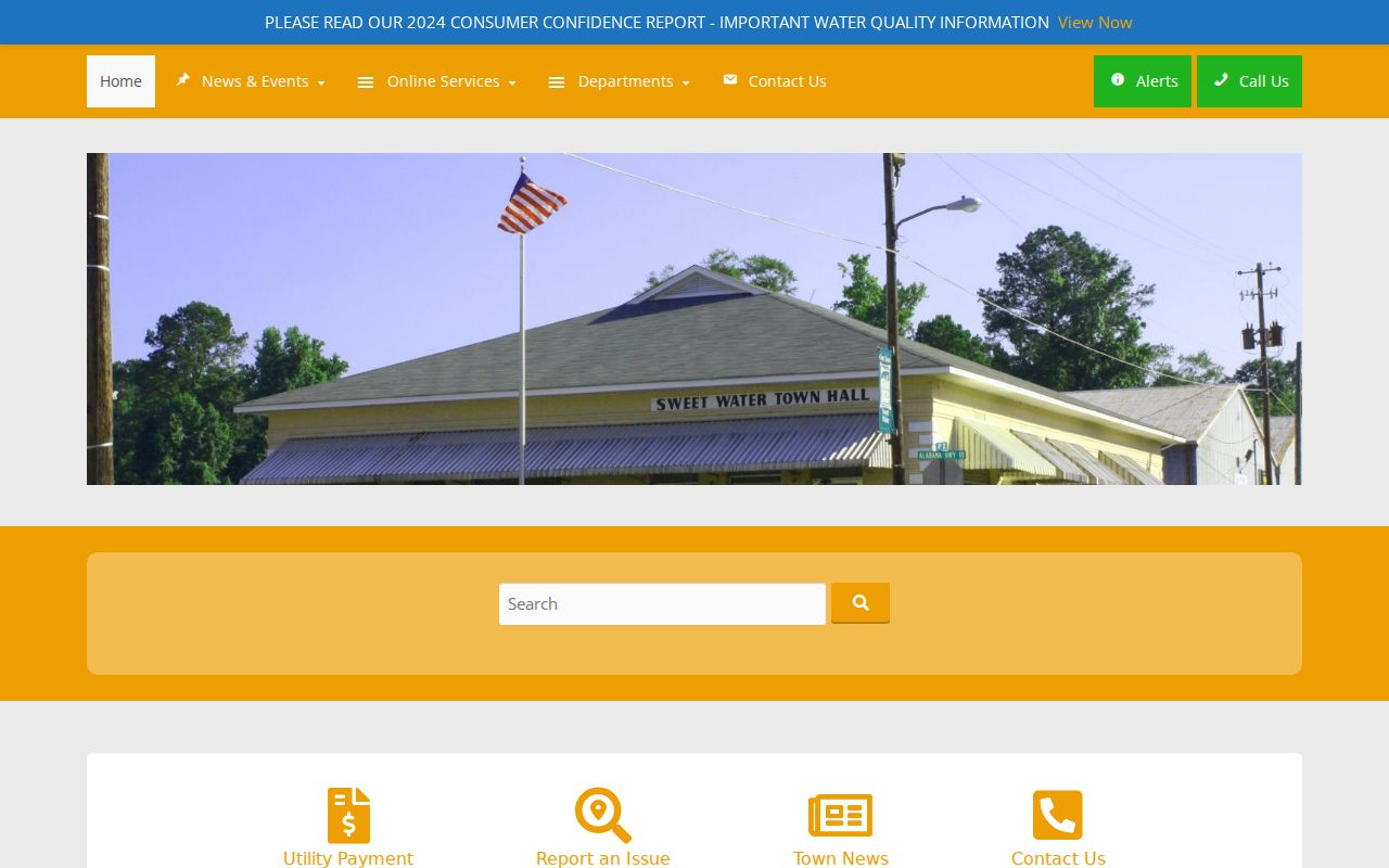 Official Sweet Water town website used to identify the municipal contact route
